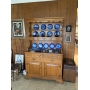Maple hutch,vintage blue plates