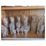 glassware with gold leaf
