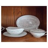 Noritake china full set silver trim