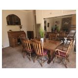 Solid wood dining room set/6 chairs