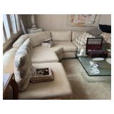 beige silk sectional couch
