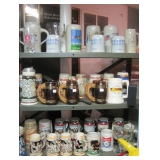 Vintage steins and stone ware mugs