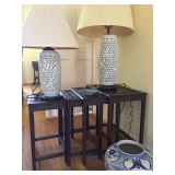 nesting tables, Oriental ceramic lamps