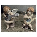 Pair of Lladró Cherub Musicians Daisa 1998- Original Production Year