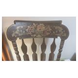 Vintage Wooden Rocker #1 Tole Painted Head Piece. Price $325 (a $500 value) 