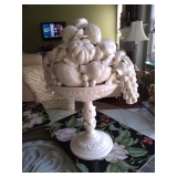 Vintage Wite-glazed Fruit Topiary