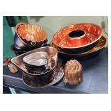 Vintage copper jello molds