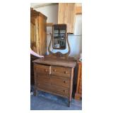 Antique Dresser w/harp mirror
