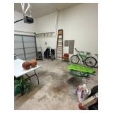 ladder , mower, bike