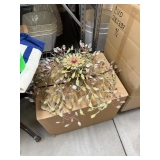 Italian flush mount tole and crystal fixture