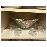 Punch bowl and 10 cups