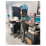 Several large pieces of equipment including a sander and a drill press.