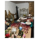 Capodimonte Porcelain, Ruby glassware, Vintage Twin beds
