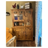Solid Oak Buffet & Hutch