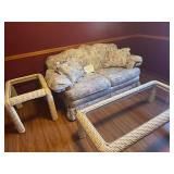 Loveseat, coffee table & end table