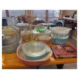 Vintage Pyrex, cookbooks 