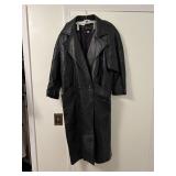 Mirage Ladies Black Full Length Leather Jacket Vintage Size M 