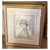 Edna Hibel Limited Edition Signed Lithograph "The New Hat" in beautiful Frame