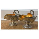 Raimond Sugar Scuttles 5" T with Scoops, silver Plated qty: 2 Vintage