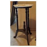 American French Country Marble Top Table 27.5" t 14" w