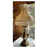 Hollywood Regency Lamp with Flowers
