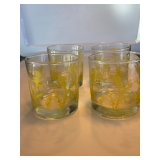 RARE - Gregory Duncan Gold Scottish Thistle Old Fashion glasses (set of 4) 