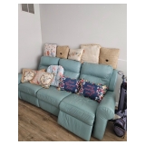 Recliner Sofa and Pillows