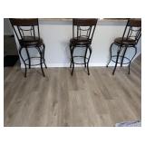 Three Black/Brown Bar Stools