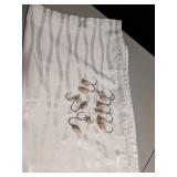 White Shower Curtain with Shell Holders 
