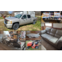 Chevy Silverado, Harley Davidson Morotcycle, Woodworking Tools, LOTS of Antiques