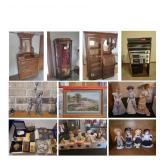 Collectors Dream Estate Sale  Antique Furniture, Vintage Dolls, Porcelain Figurines, Signed Works o
