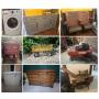 Chest Freezer, Gas Dryer, Whirlpool Washer, Air Compressor & Tools, Antique Sewing Machine, Househol