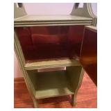 Antique Wooden Cigar Humidor Cabinet - copper lined smoking stand