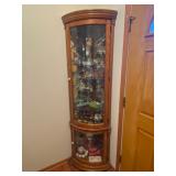 Wooden Corner curio cabinet