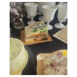 Vintage Noritake covered butter or cheese dish in the "Tree in the meadows "pattern