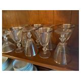 MCM Brookmere Glastonbury Lotus Water goblet Glasses with a double platinum rim