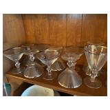 MCM Brookmere Glastonbury Lotus Water goblet Glasses with a double platinum rim