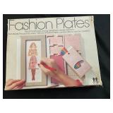 Vintage Tomy Fashion Plates design toy set - includes various interchangeable plastic plates to crea