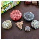 collection of decorative small lidded boxes