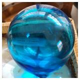 Vintage Aqua Blue Glass Orb 