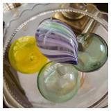 vintage glass compote dish with a lid features a crystal-clear design, a faceted knob handle, and a 