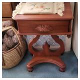 Mid 20th Century Carl Forslund Lyre Table - table has a single drawer