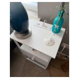 3- tier white Nightstand with Charging Station 