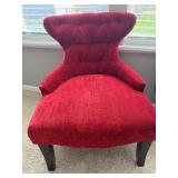 Red Curves Hourglass Wingback Accent Chair (2)