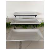 3 Tier Rectangular Serving Plate Set