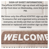 XCNTRIC Sign-Up Sheet Information