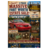 This Fri - Sun! ~MASSIVE 2 Phase - Ft Worth Estate Sale! Local Nostalgia, Ford Mustang, MCM, Western, Antiques, Vintage Collectors Paradise.. It