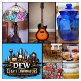 This Fri & Sat! ~HUGE Lewisville Collectibles Estate Sale! Les Paul, Tiffany Lamps, Vintage Toys, Glass, MCM, Vintage Pyrex, Uranium Glass, Steiff Bears, Pedal Car, Barbies, Farmhouse & Much More!