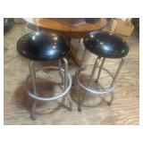 Pair Chrome Stools