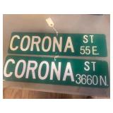 Corona Street Signs